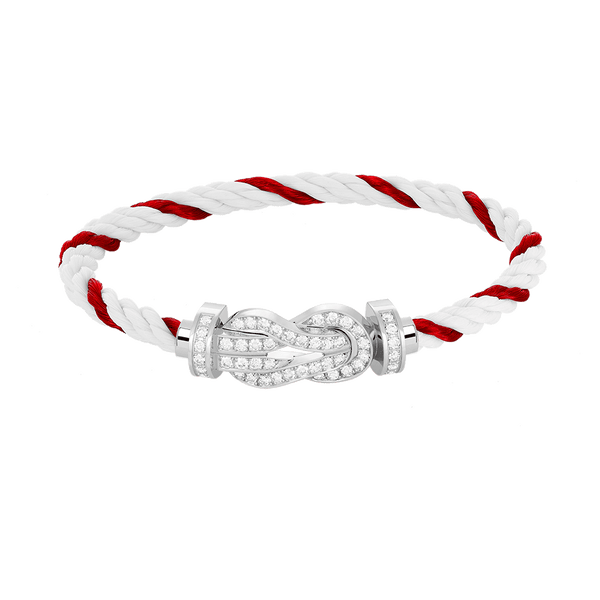 ˇTrend JewelryˇCHANCE LARGE 8 FIGURE BUCKLE FULL DIAMOND BRACELET SILVER