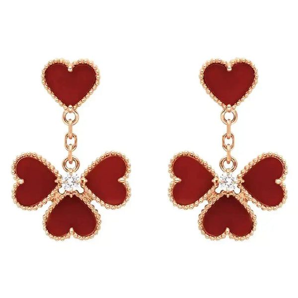 ˇTrend JewelryˇSWEET CLOVER CARNELIAN EARRINGS