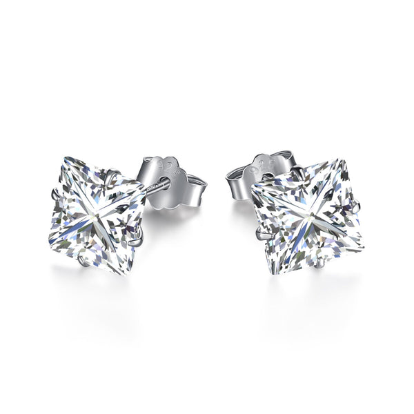 ˇTrend JewelryˇStylish Shiny Square Center Stone Stud Earrings