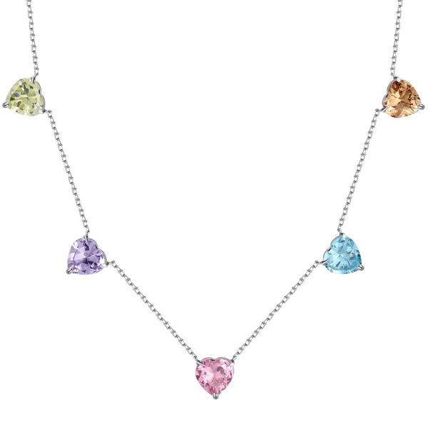 ˇTrend JewelryˇSparkling Colorful Heart Cut Necklace