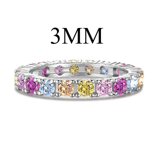 ˇTrend JewelryˇDazzling Lustrous Round Cut Tennis Ring