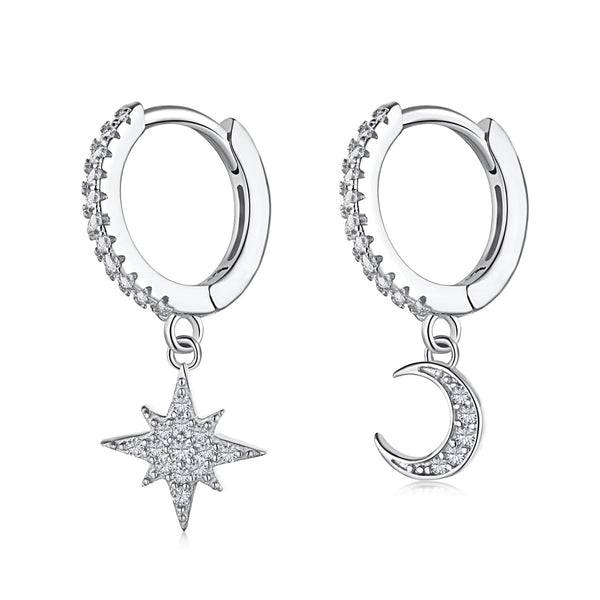 ˇTrend JewelryˇStar and Moon Asymmetric Earrings
