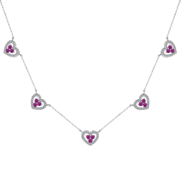 ˇTrend JewelryˇSparkling Five Heart Necklace