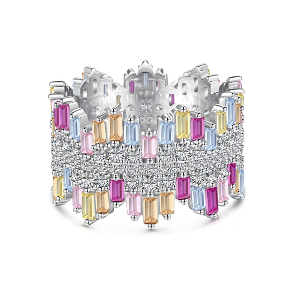 ˇTrend JewelryˇLuxurious Colorful Radiant Cut Daily Ring
