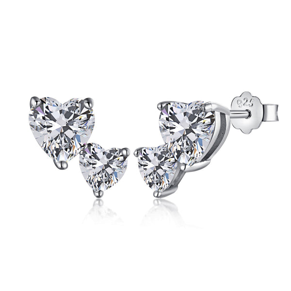 ˇTrend JewelryˇDouble Heart-Shape Classic Princess Style Earrings