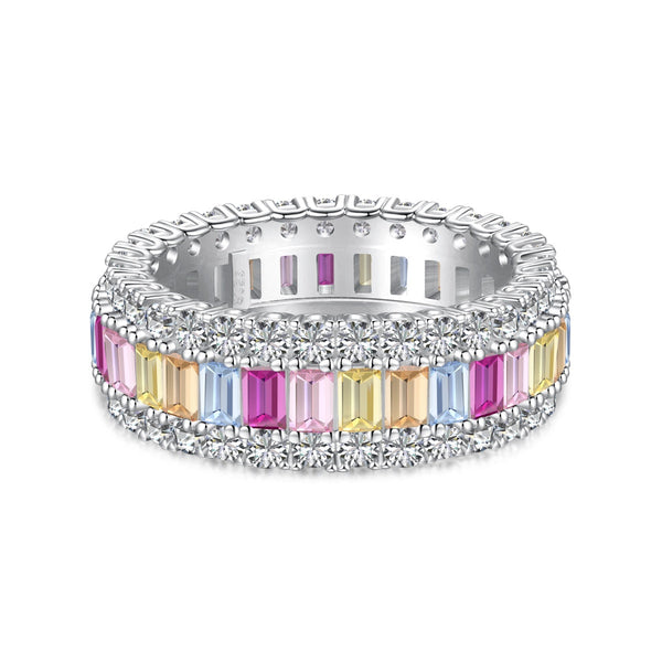 ˇTrend JewelryˇDainty Colorful Radiant Cut Daily Ring