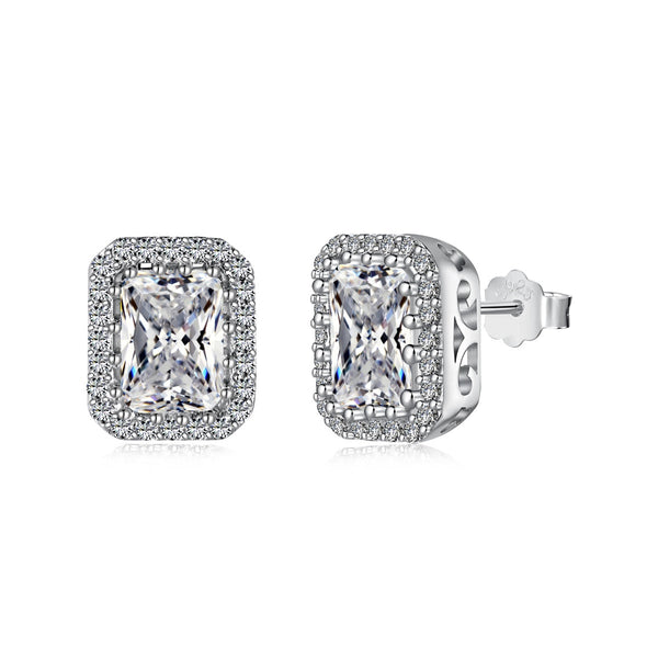 ˇTrend Jewelryˇ1.0 Carat Luxurious Dainty Emerald Cut Daily Earrings