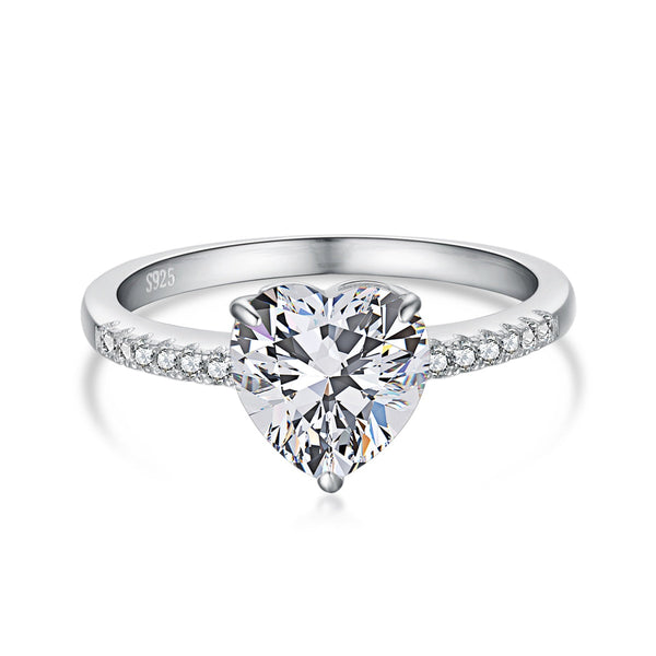 ˇTrend Jewelryˇ2.0 Carat Dazzling Lustrous Heart Cut Lover Ring