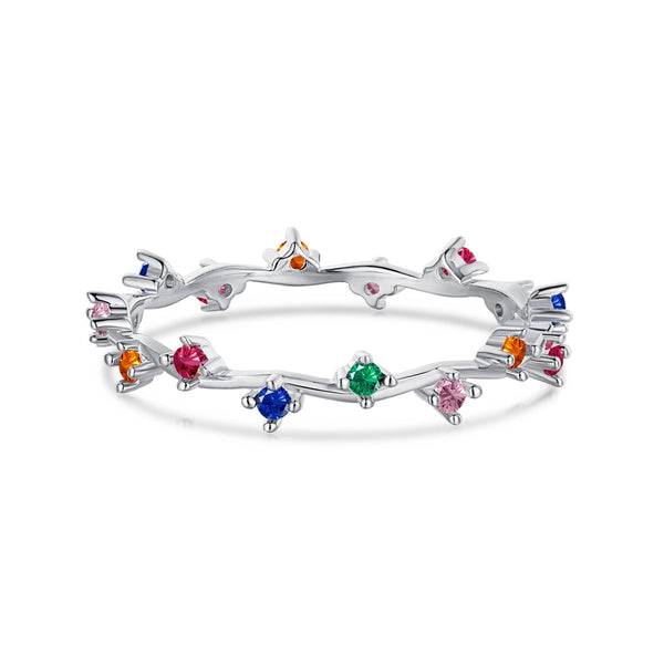 ˇTrend JewelryˇRadiant Colorful Round Cut Daily Ring