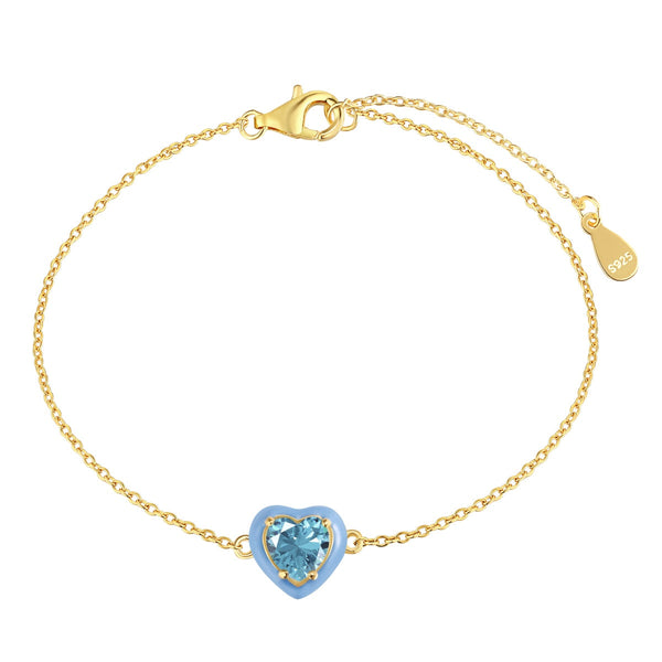 ˇTrend JewelryˇSparkling Romantic Heart Shape Lover Bracelet