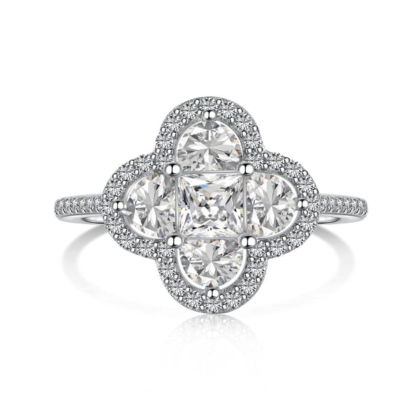 ˇTrend JewelryˇLuxurious Eternity Flower Shape Banquet Ring