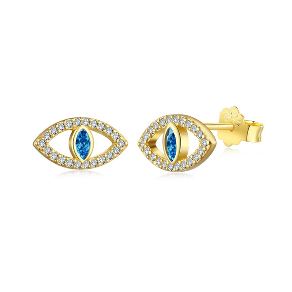 ˇTrend JewelryˇBlue Devil Eyes Hollow Stud Earrings