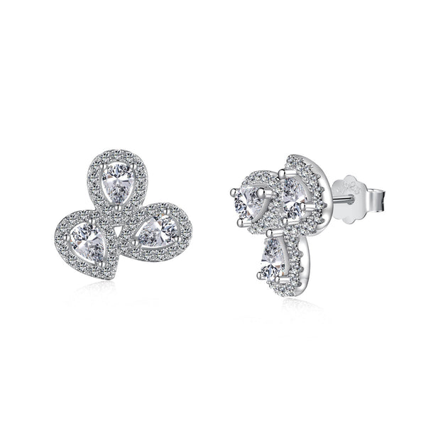ˇTrend JewelryˇOrnate Flower Shape Pear Cut Lover Earrings