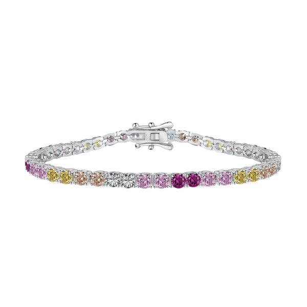 ˇTrend JewelryˇRadiant Colorful Round Cut Tennis Bracelet