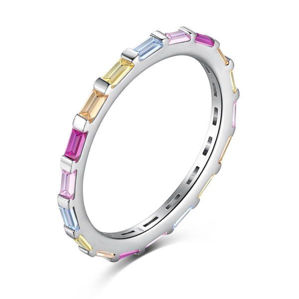 ˇTrend JewelryˇExquisite Multicolored Emerald Cut Daily Ring
