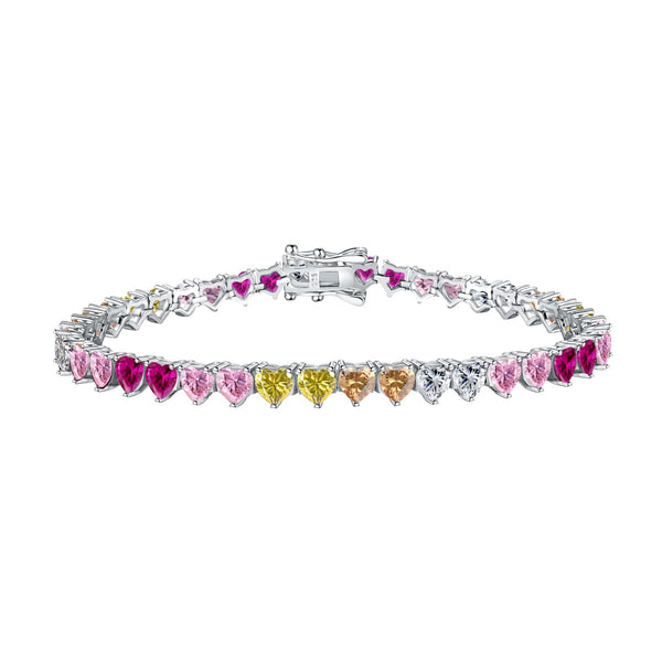 ˇTrend JewelryˇLuxurious Colorful Romantic Heart Shape Lover Bracelet