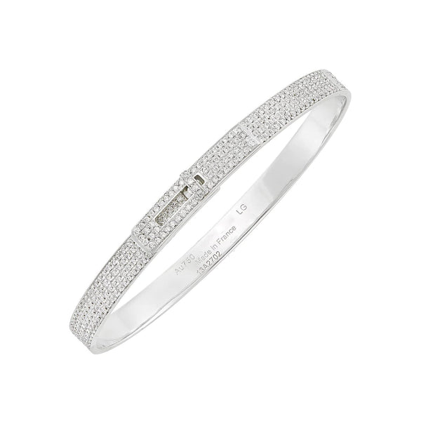 ˇTrend JewelryˇHM KELLY BRACELET IN SILVER AND FULL PAVE DIAMOND
