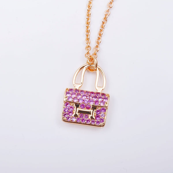 ˇTrend JewelryˇCONSTANCE PEDANT PURPLE DIAMOND NECKLACE