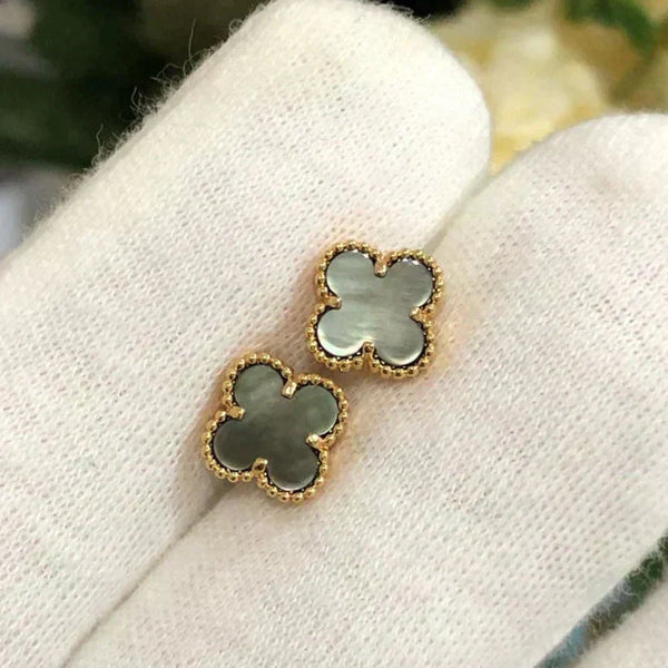 ˇTrend JewelryˇCLOVER MINI 9.5MM GRAY MOP EARRINGS