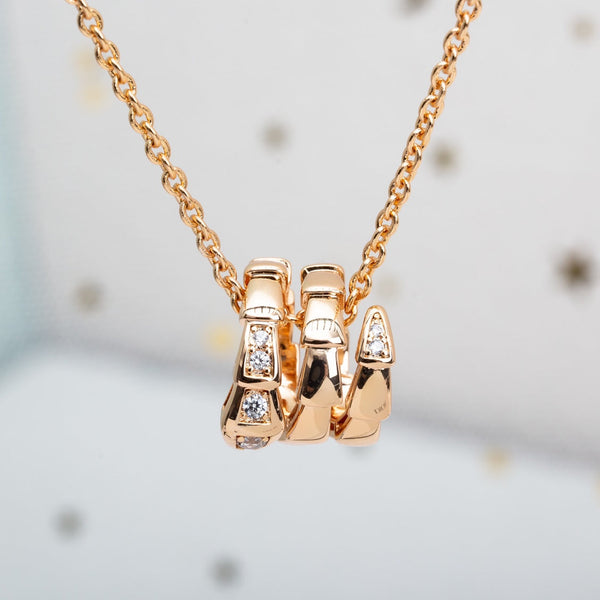 ˇTrend JewelryˇSERPENTI PINK GOLD NECKLACE DIAMOND
