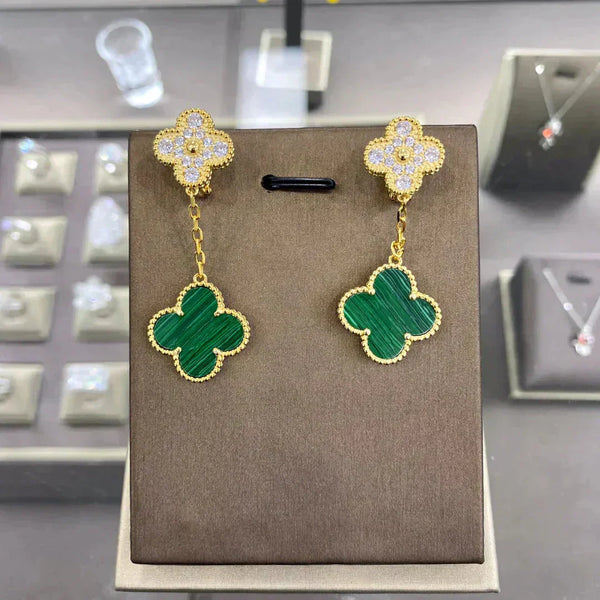 ˇTrend JewelryˇCLOVER  2 MOTIFS  DIAMOND  EARRINGS (MULTIPLE CHOICESç´
