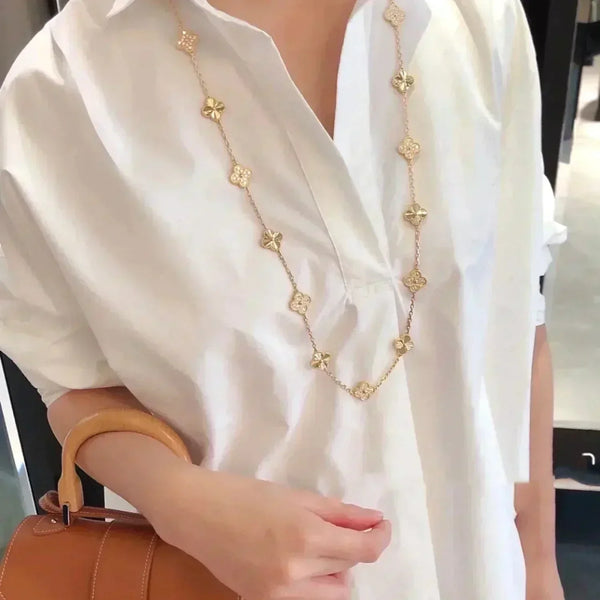 ˇTrend JewelryˇCLOVER 20 MOTIFS LASER DIAMOND NECKLACE