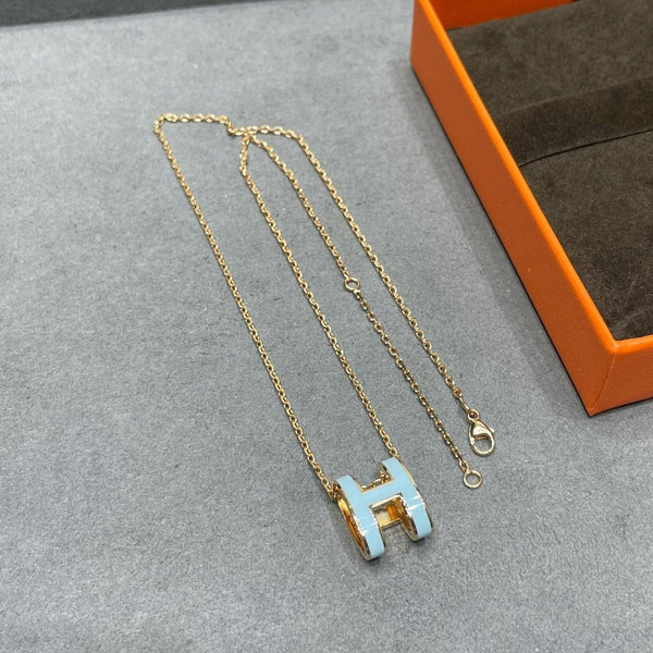 ˇTrend JewelryˇPOP H SKY BLUE NECKLACE