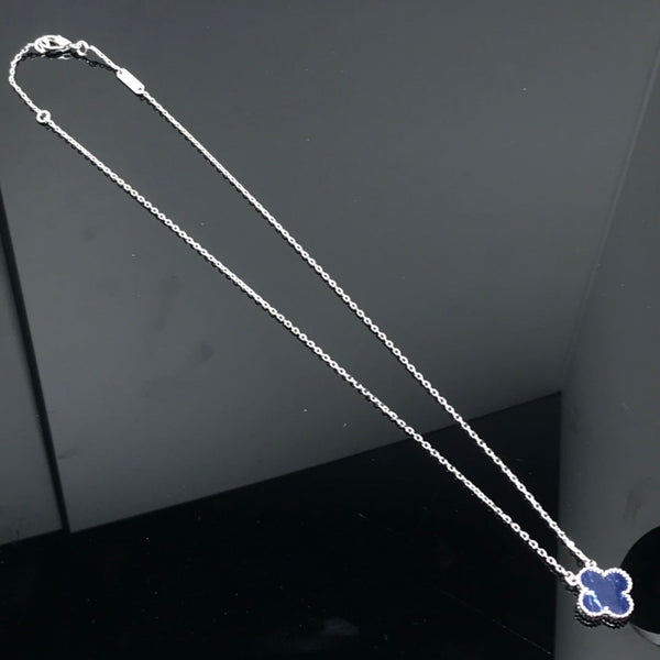 ˇTrend JewelryˇCLOVER PIETERSITE SILVER LONG NECKLACE