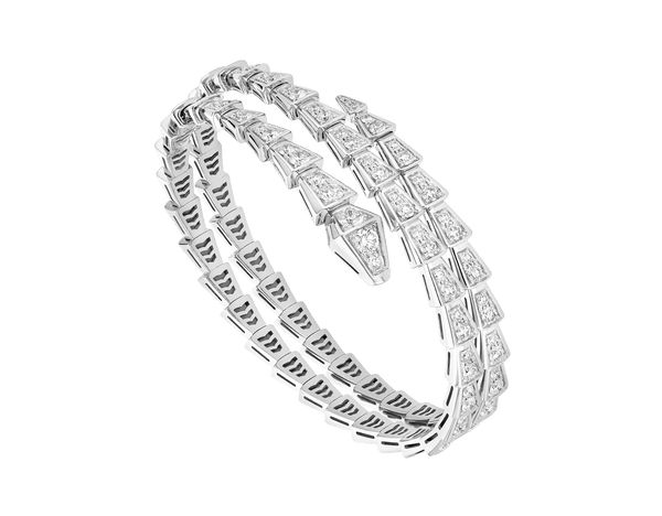 ˇTrend JewelryˇSERPENTI BRACELET SILVER DIAMOND DOUBLE ROW