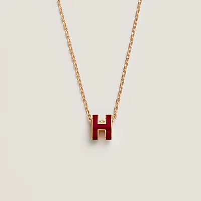 ˇTrend JewelryˇHM CLIC RED ENAMEL GOLD NECKLACE