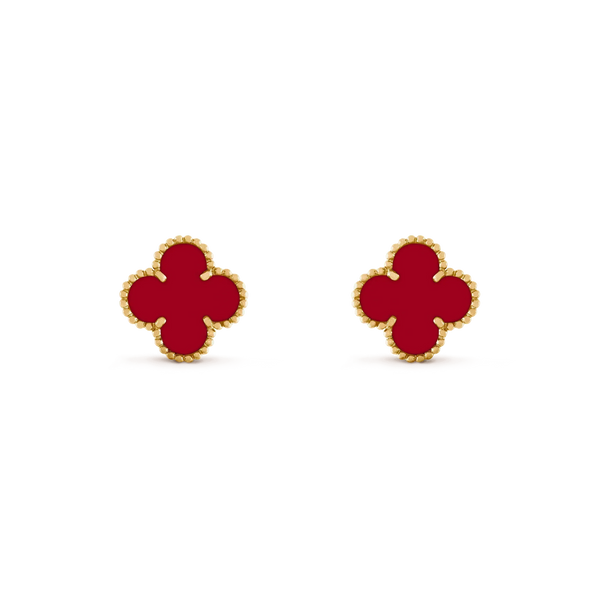 ˇTrend JewelryˇCLOVER MEDIUM 1 MOTIFS CARNELIAN  EARRINGS