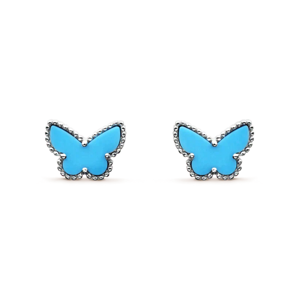 ˇTrend JewelryˇBUTTERFLY TURQUOISE EARRINGS SILVER