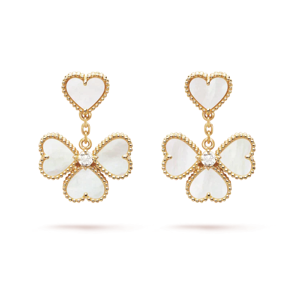 ˇTrend JewelryˇCLOVER SWEET WHITE MOP EARRINGS