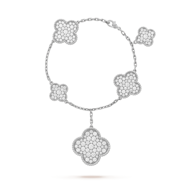 ˇTrend JewelryˇCLOVER 6 MOTIFS DIAMOND BRACELET