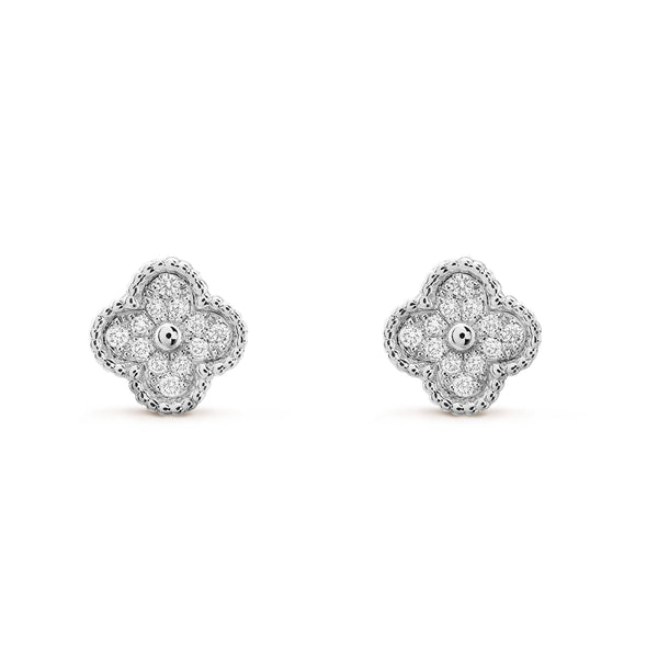 ˇTrend JewelryˇCLOVER MINI DIAMOND STUD EARRINGS