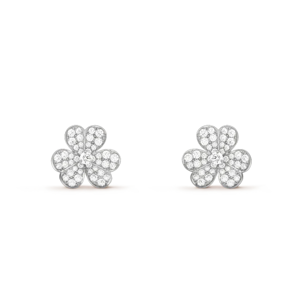 ˇTrend JewelryˇCLOVER COMOS DIAMOND EARRINGS SILVER