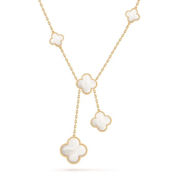ˇTrend JewelryˇCLOVER MOTHER OF PEARL NECKLACE 6 MOTIF