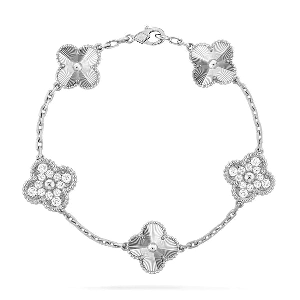 ˇTrend JewelryˇCLOVER 5 MOTIF DIAMOND BRACELET