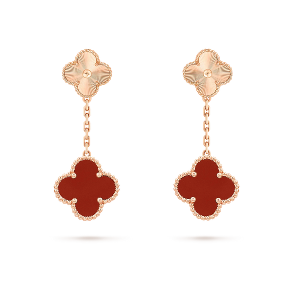 ˇTrend JewelryˇCLOVER 2 MOTIF  LASER CARNELIAN EARRINGS