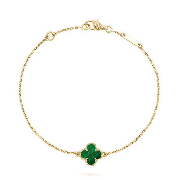 ˇTrend JewelryˇCLOVER BRACELET MALACHITE 1 MOTIF