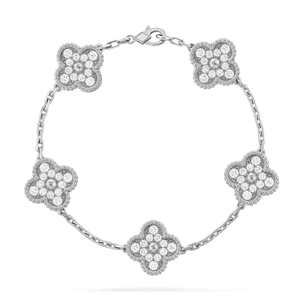 ˇTrend JewelryˇCLOVER 5 MOTIFS  DIAMOND BRACELET