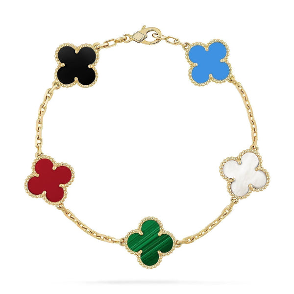 ˇTrend JewelryˇCLOVER 5 MOTIFS MULTICOLOR  BRACELET
