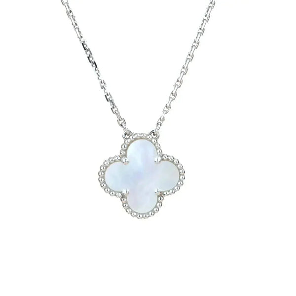 ˇTrend JewelryˇCLOVER  15MM WHITE MOTHER-OF-PEARL SILVER