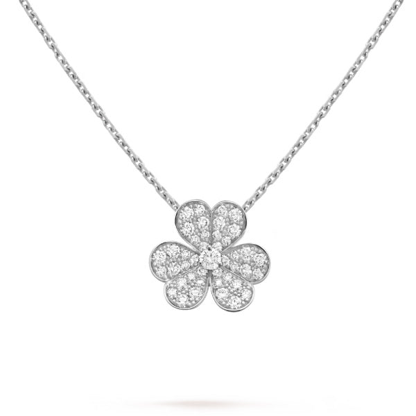 ˇTrend JewelryˇCLOVER DIAMOND NECKLACE SILVER