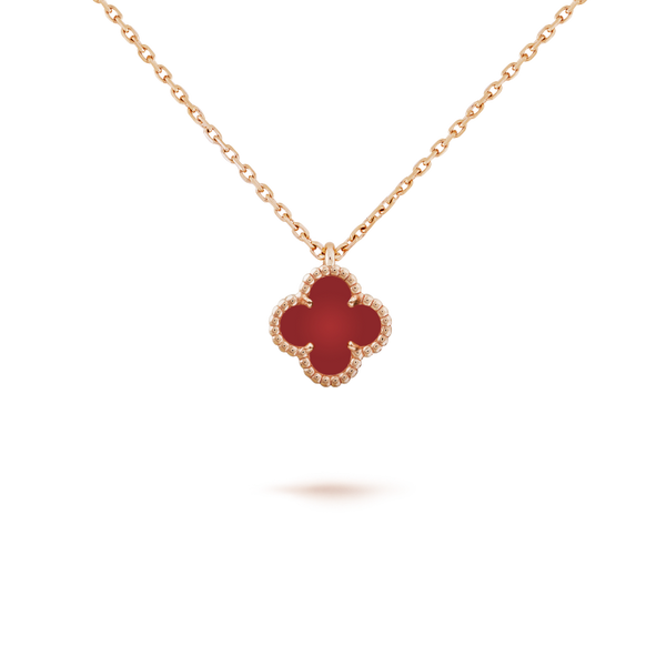 ˇTrend JewelryˇCLOVER MINI 9.5MM WHITE CARNELIANS NECKLACE