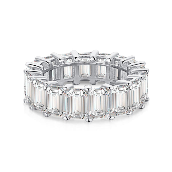 ˇTrend Jewelryˇ0.75 Carat Elegant Emerald Cut Tennis Ring