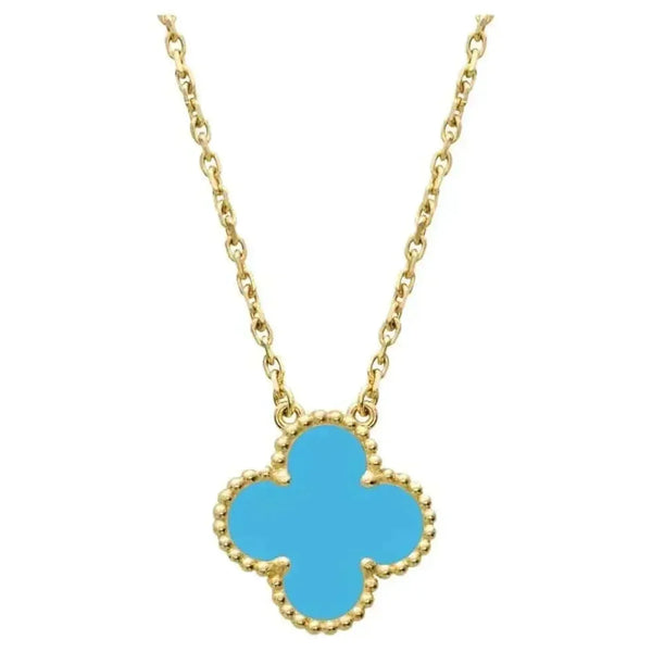 ˇTrend JewelryˇCLOVER 15MM VINTAGE TURQUOISE NECKLACE