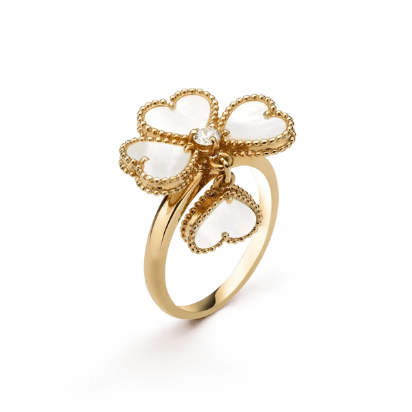 ˇTrend JewelryˇSWEET CLOVER WHITE MOP RING