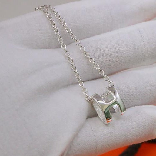 ˇTrend JewelryˇHM NECKLACE H LETTER OVAL SERIES