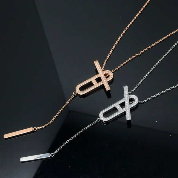 ˇTrend JewelryˇHM NECKLACE PLATINUM ROSE GOLD DIAMOND